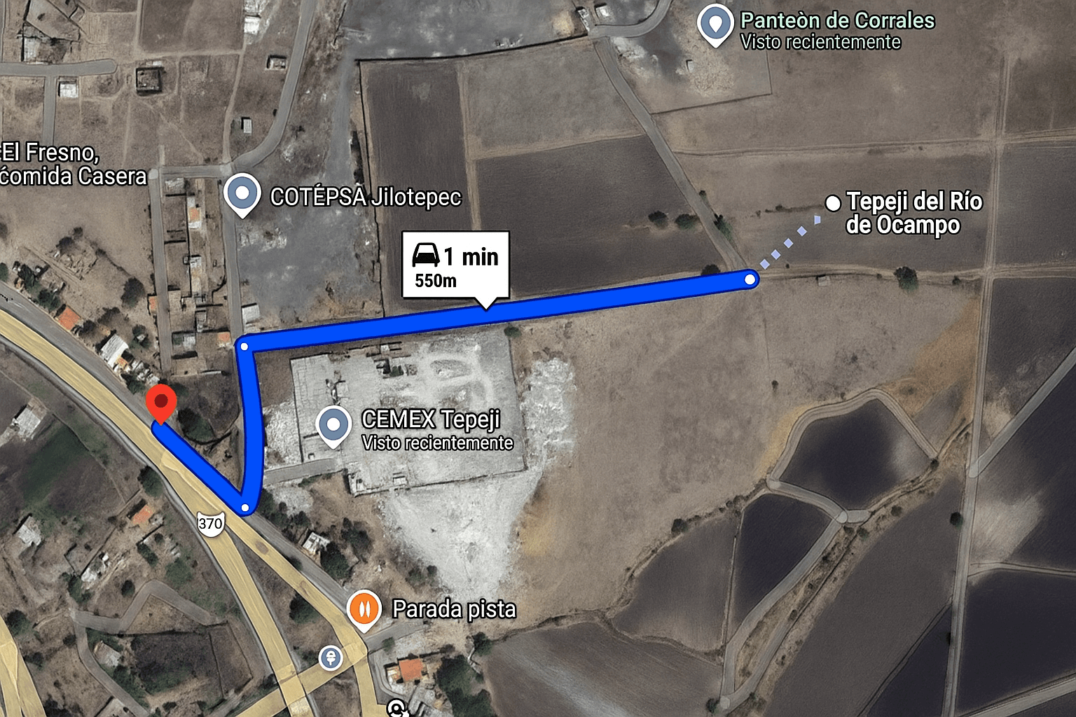 A un minuto de la autopista México–Querétaro