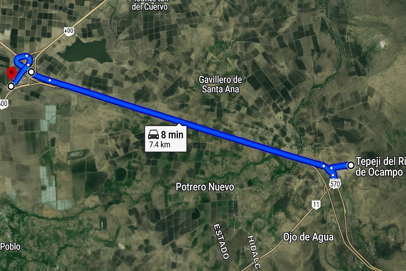 A un minuto de la autopista México–Querétaro